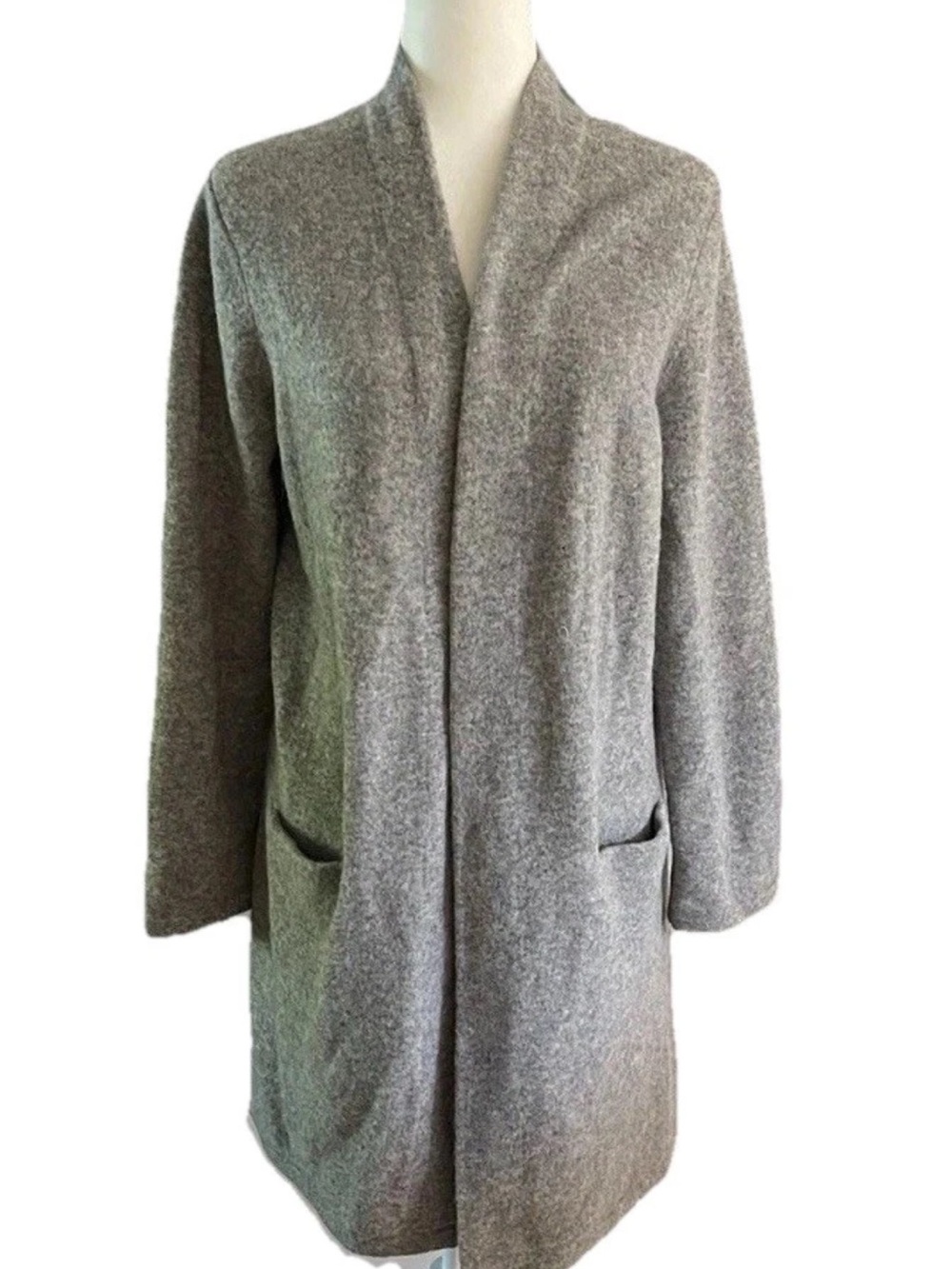Quince Open-Front Women's Sweater Coat Sz small Gray